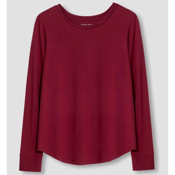 Universal Standard Tops - Universal Standard Long Sleeve Tee Rex in Merlot